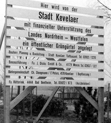 Bauschild Grüngürtel