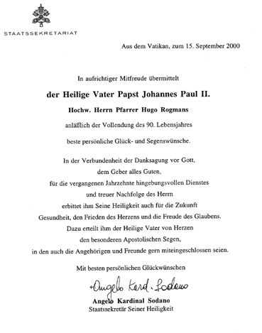 Glückwunschschreiben